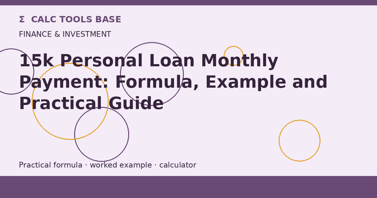 15k Personal Loan Monthly Payment
