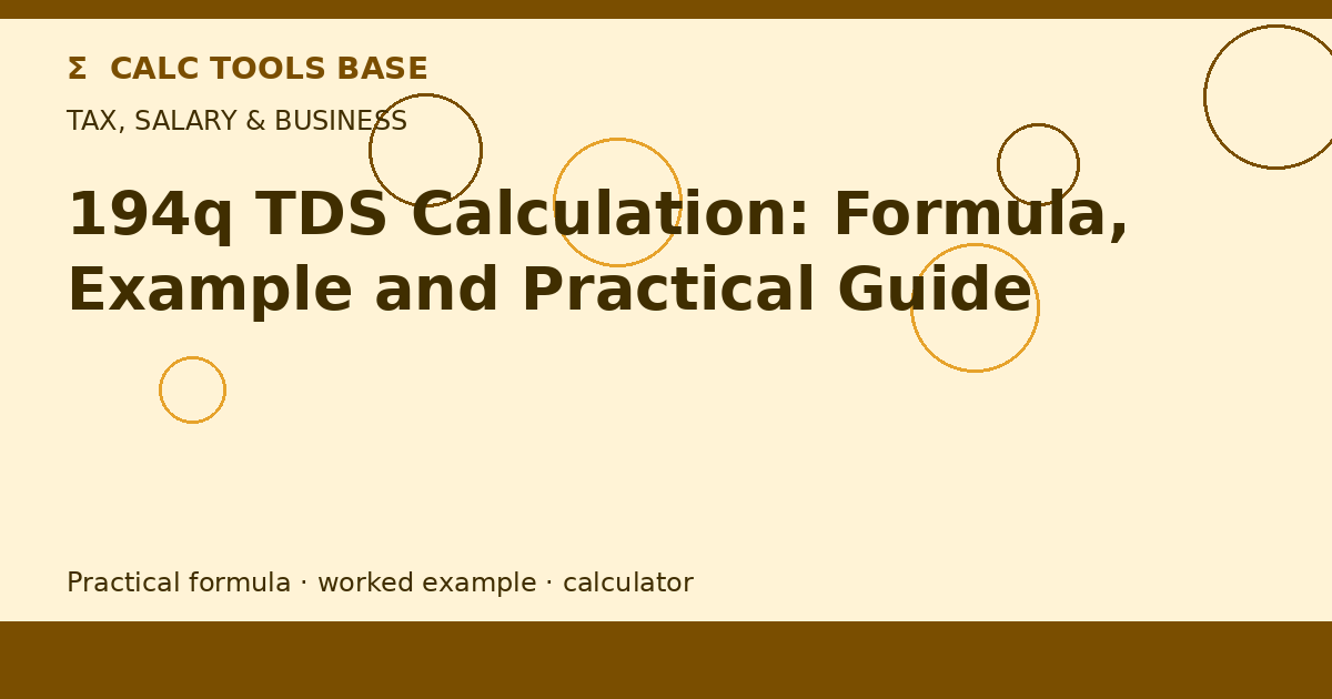194q TDS Calculation