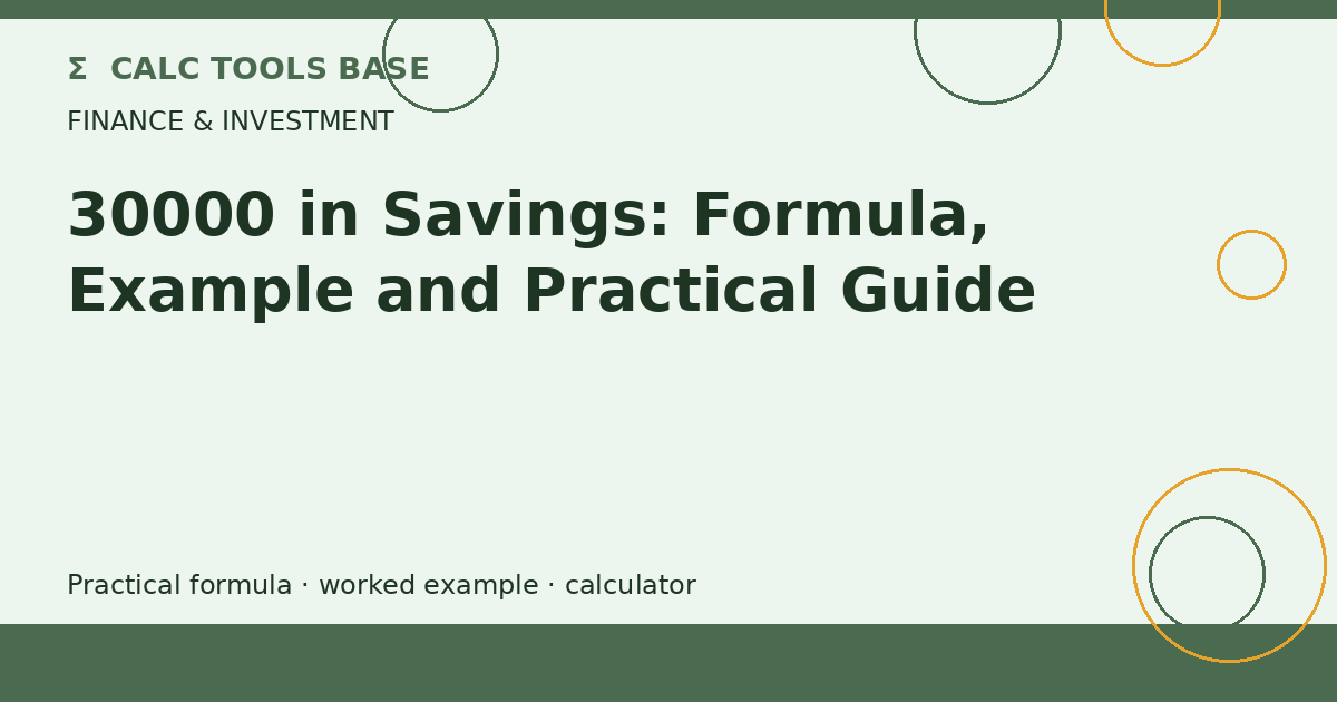 30000 In Savings