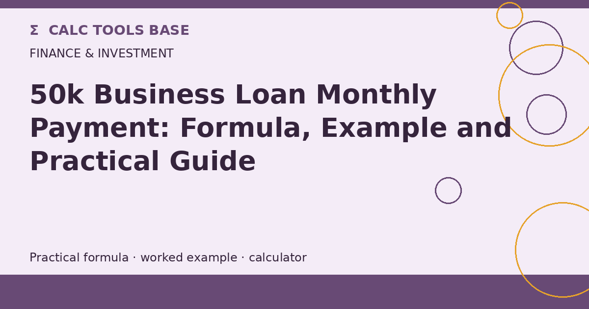 50k Business Loan Monthly Payment