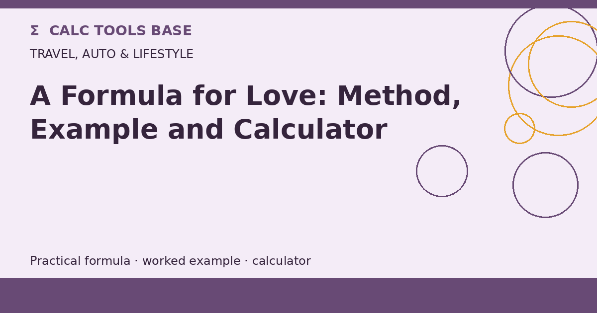 A Formula For Love