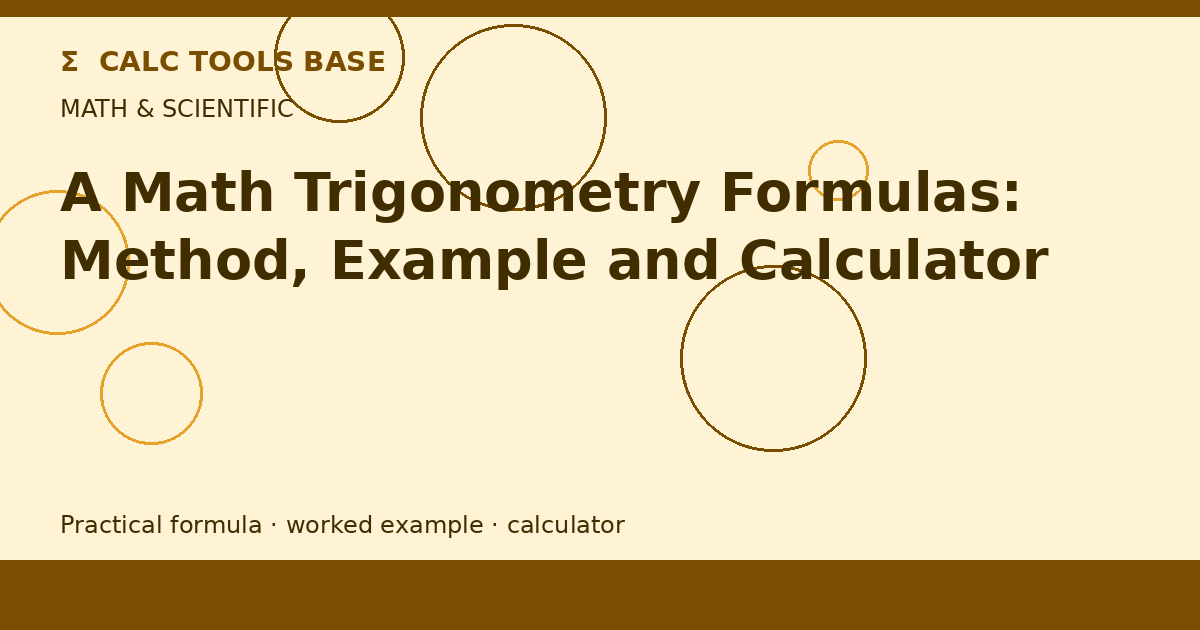 A Math Trigonometry Formulas