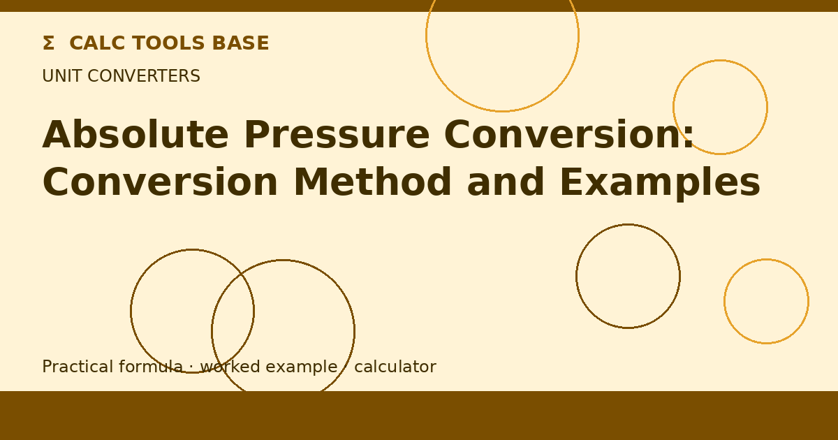 Absolute Pressure Conversion