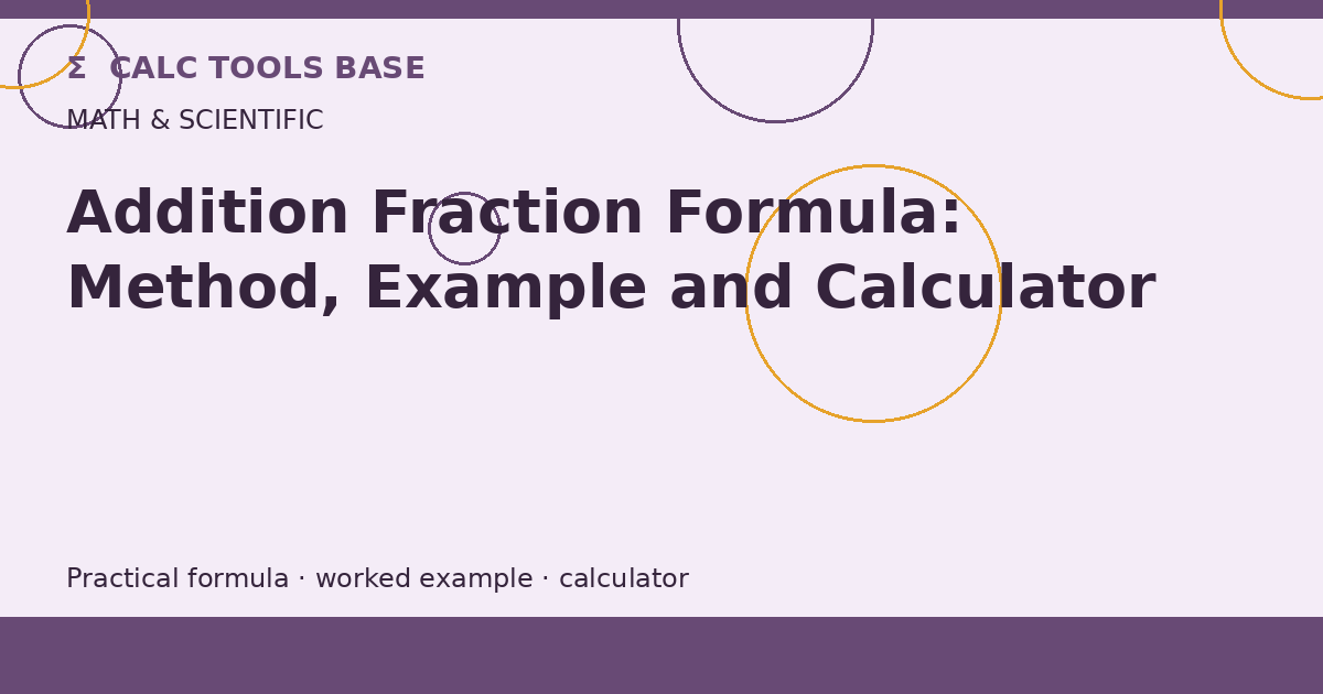 Addition Fraction Formula