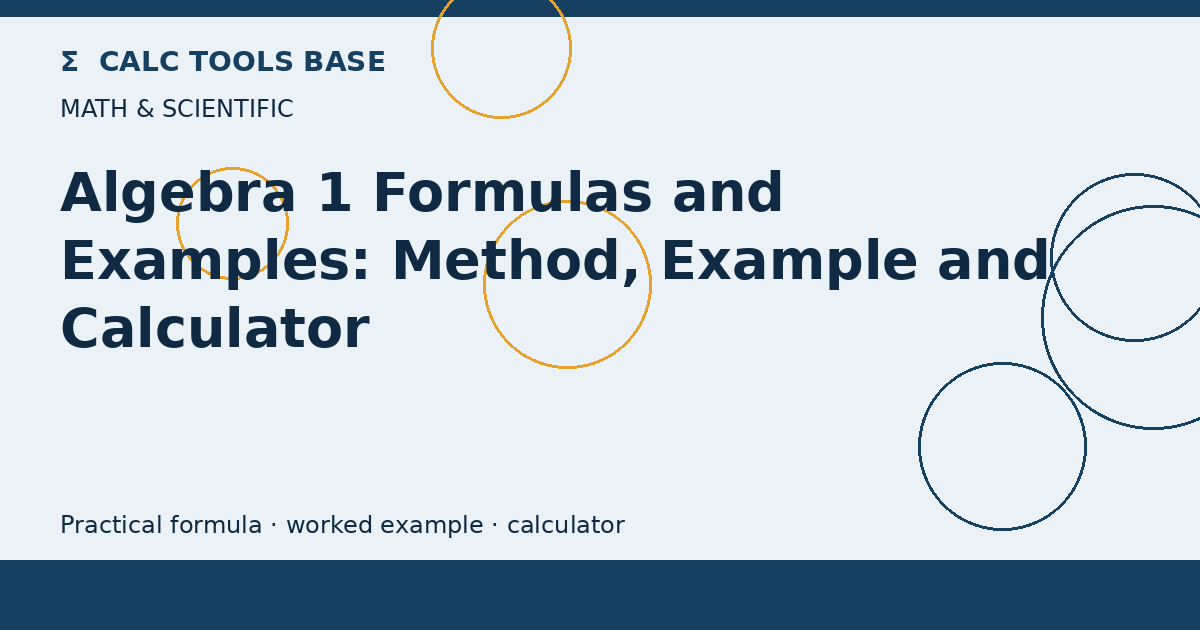 Algebra 1 Formulas And Examples