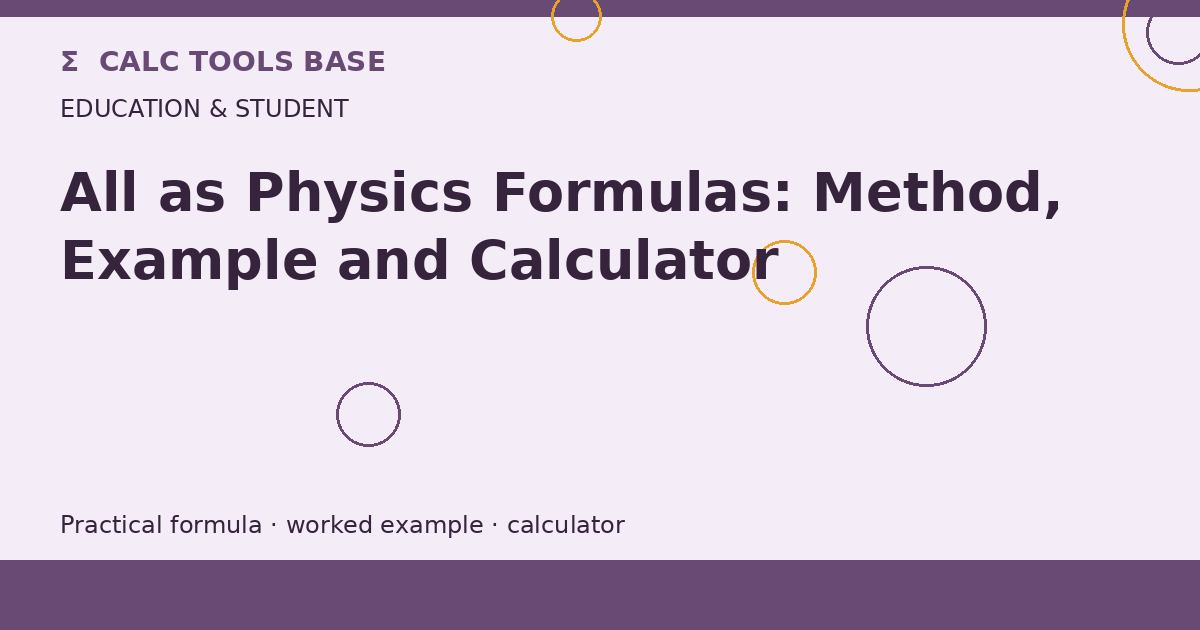 All As Physics Formulas