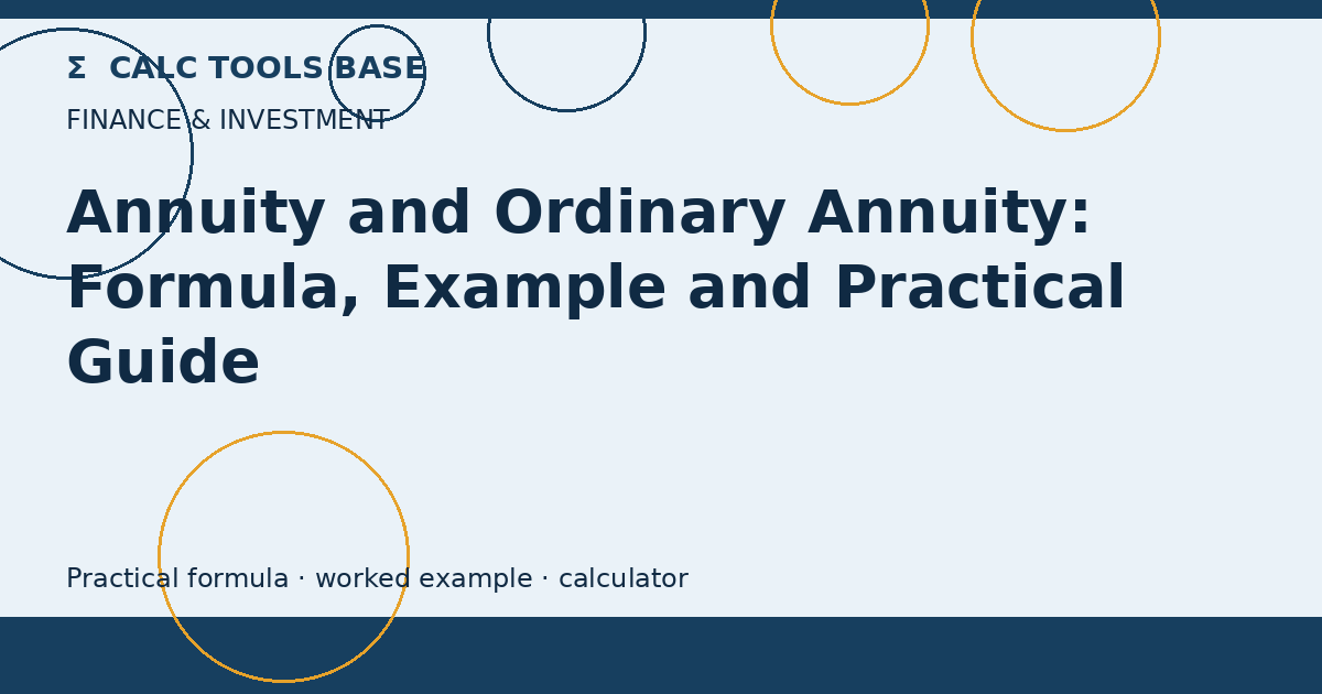 Annuity And Ordinary Annuity