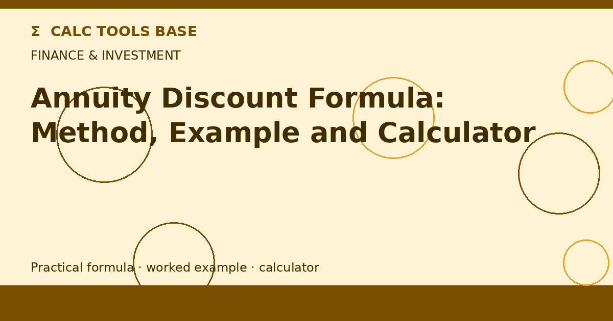 Annuity Discount Formula