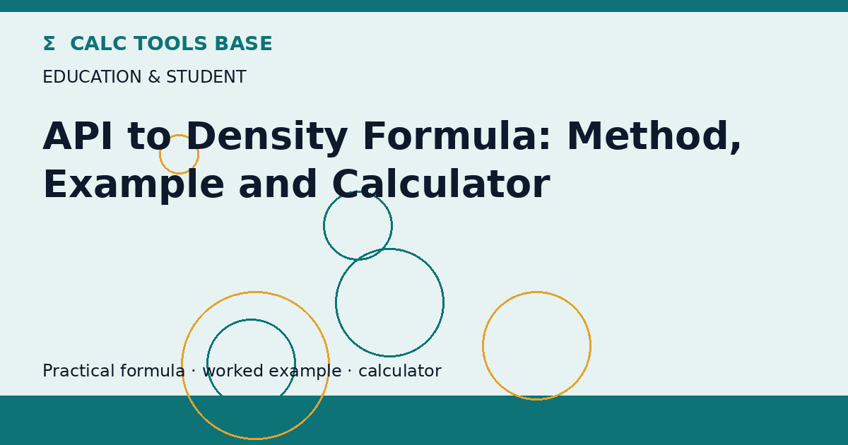 Api To Density Formula
