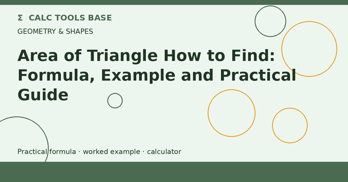 Area Of Triangle How To Find