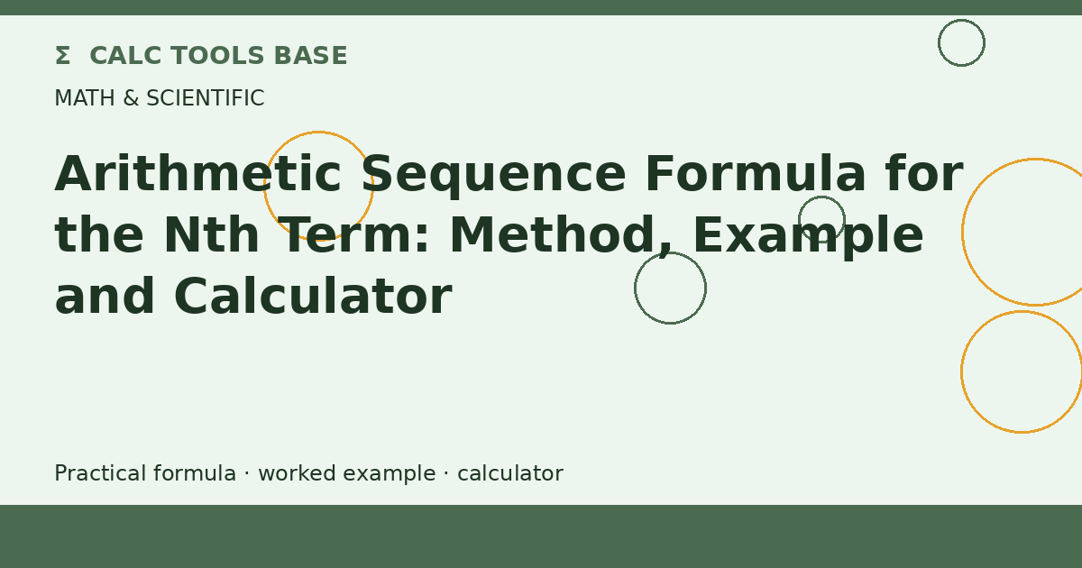 Arithmetic Sequence Formula For The Nth Term