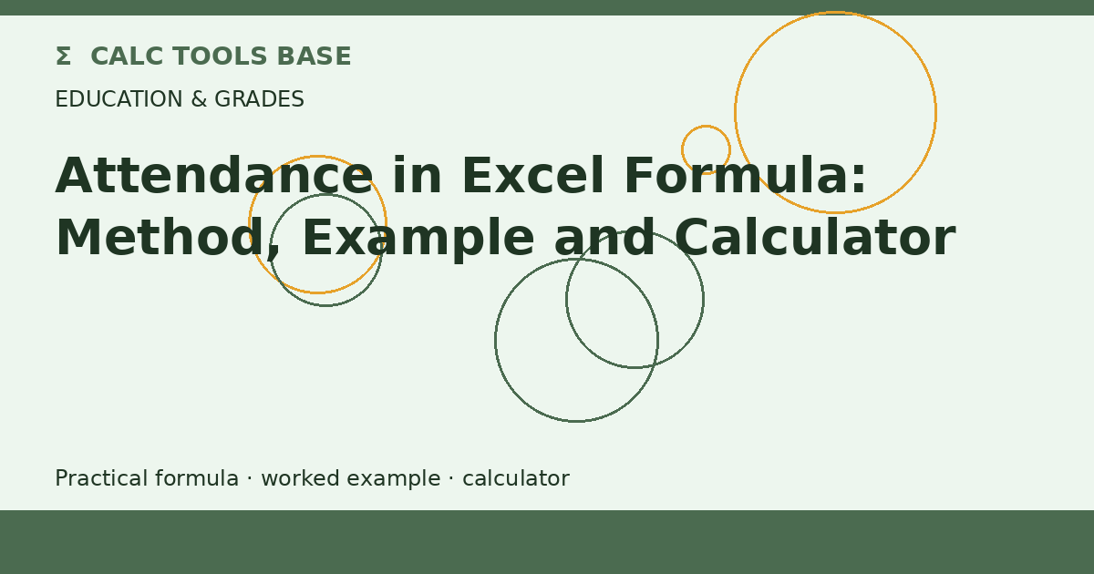 Attendance In Excel Formula