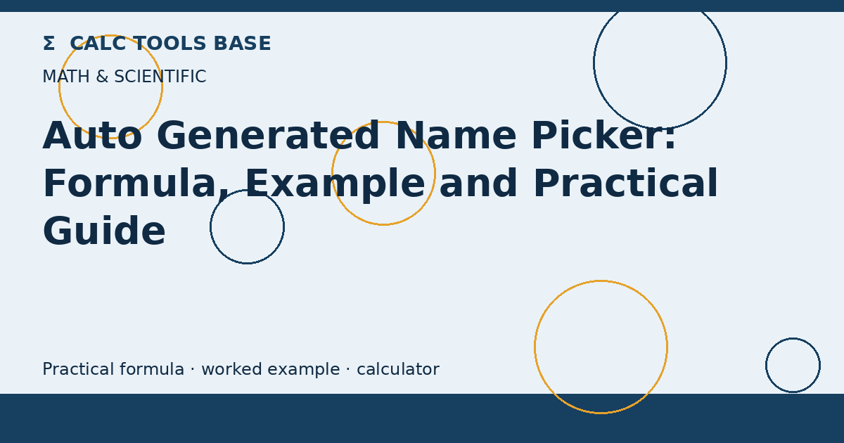 Auto Generated Name Picker
