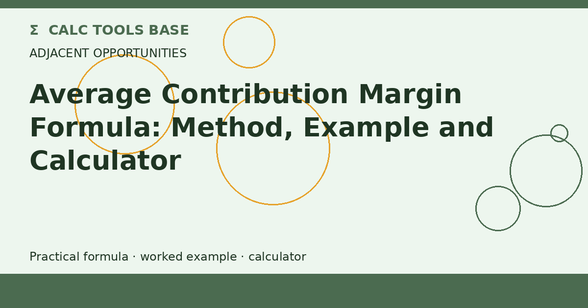 Average Contribution Margin Formula
