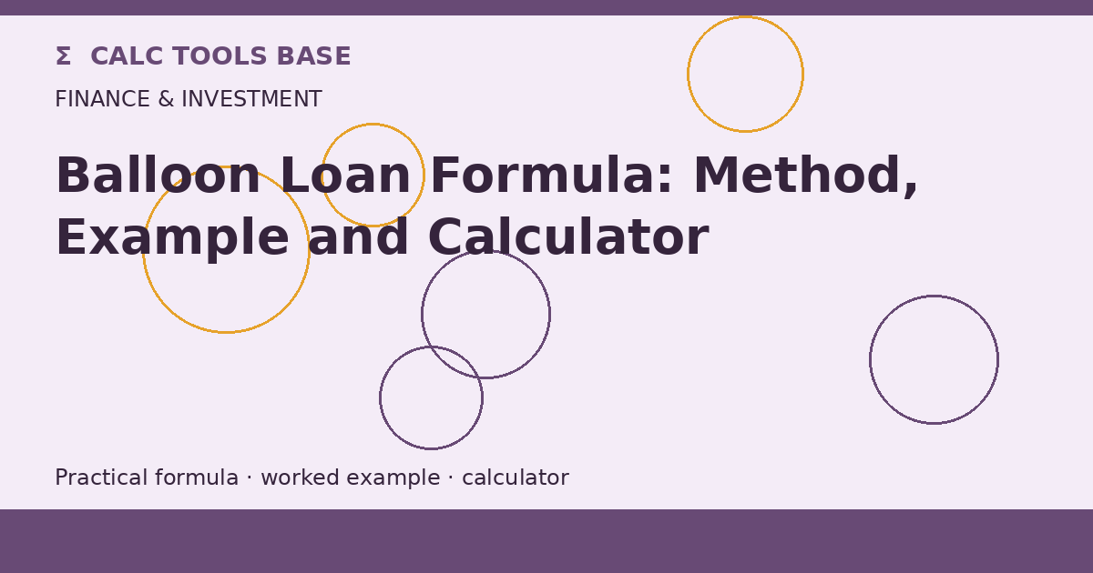 Balloon Loan Formula