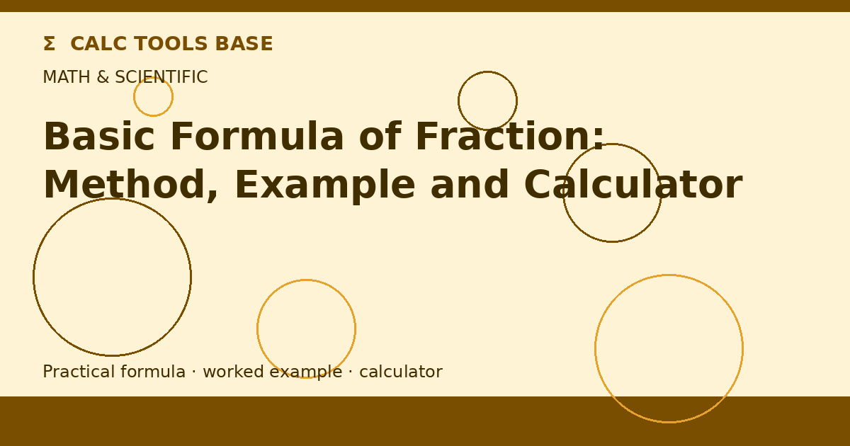 Basic Formula Of Fraction