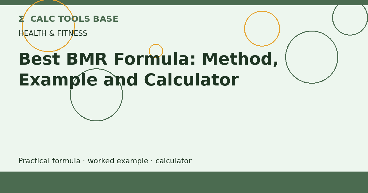 Best BMR Formula