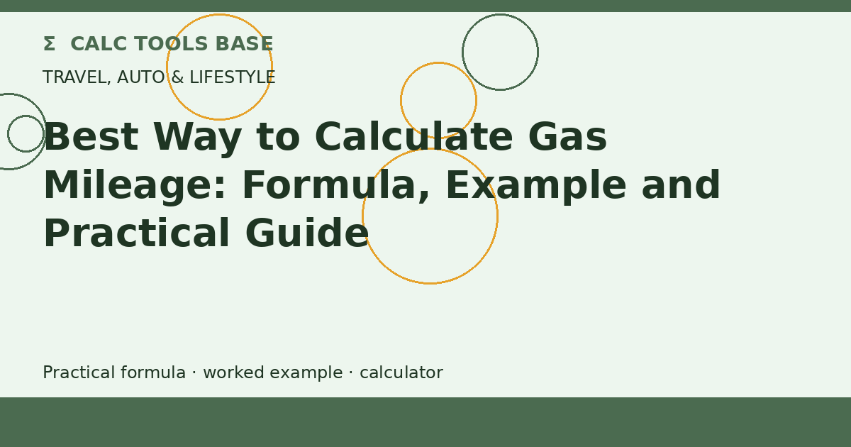 Best Way To Calculate Gas Mileage