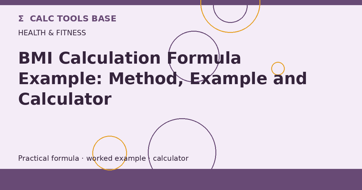 BMI Calculation Formula Example