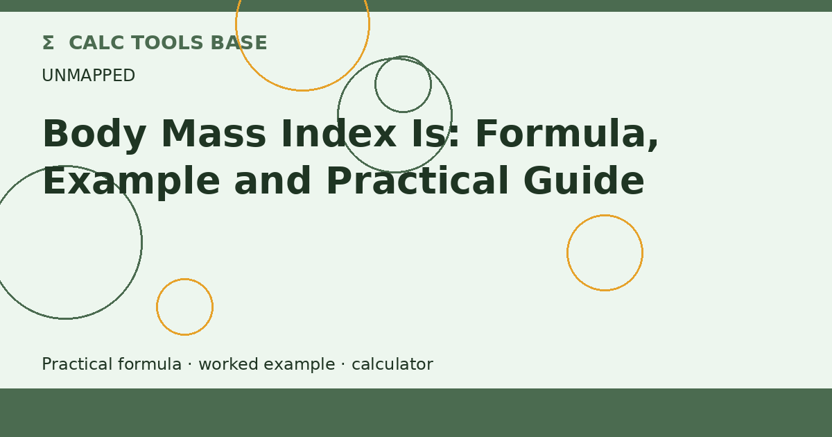 Body Mass Index Is