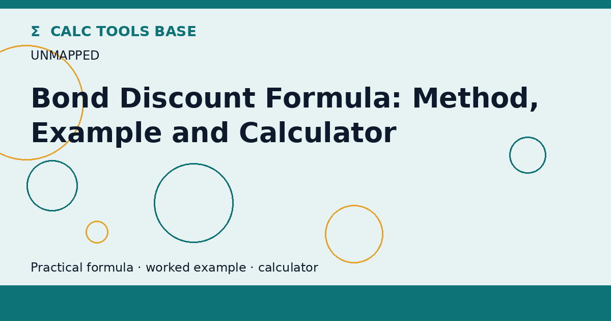 Bond Discount Formula