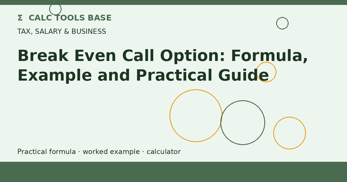 Break Even Call Option