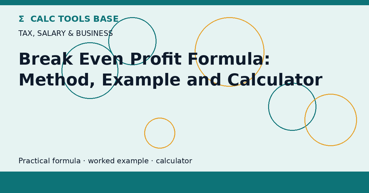 Break Even Profit Formula