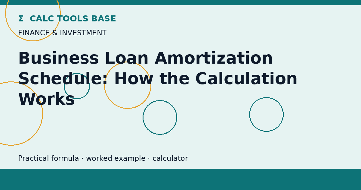 Business Loan Amortization Schedule