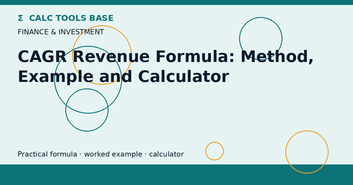 Cagr Revenue Formula