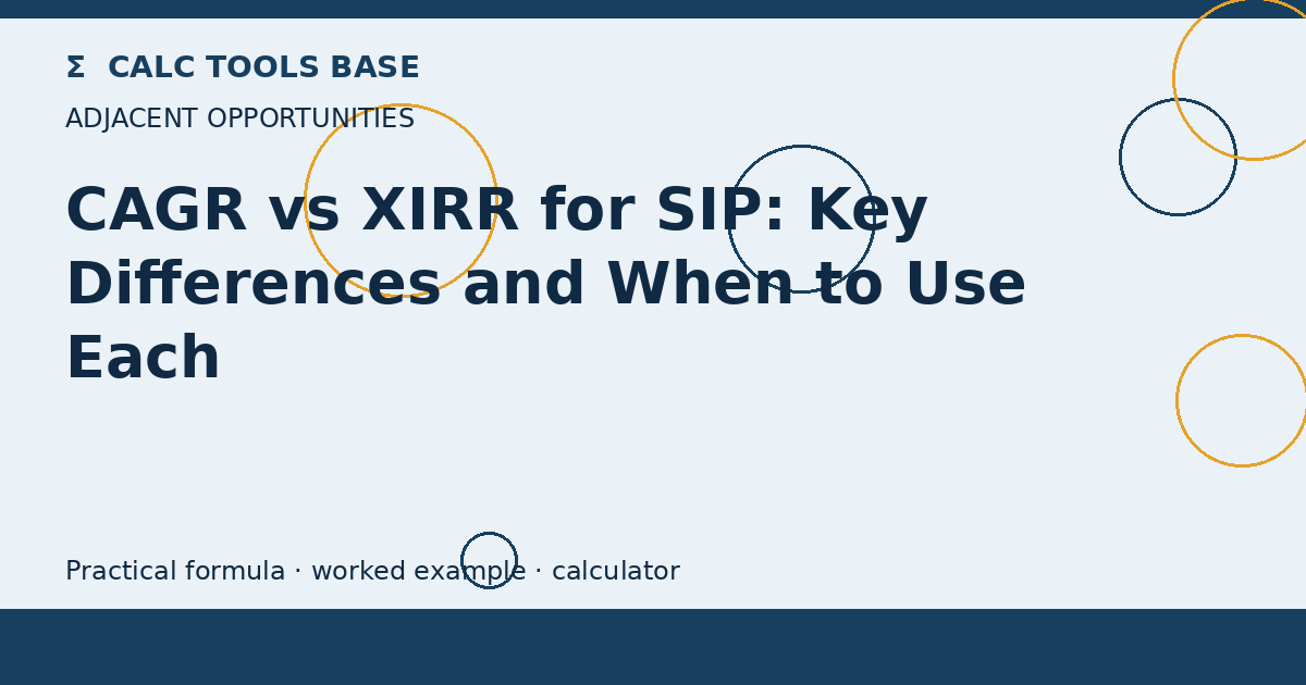 Cagr Vs XIRR For SIP