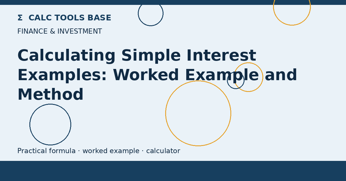 Calculating Simple Interest Examples
