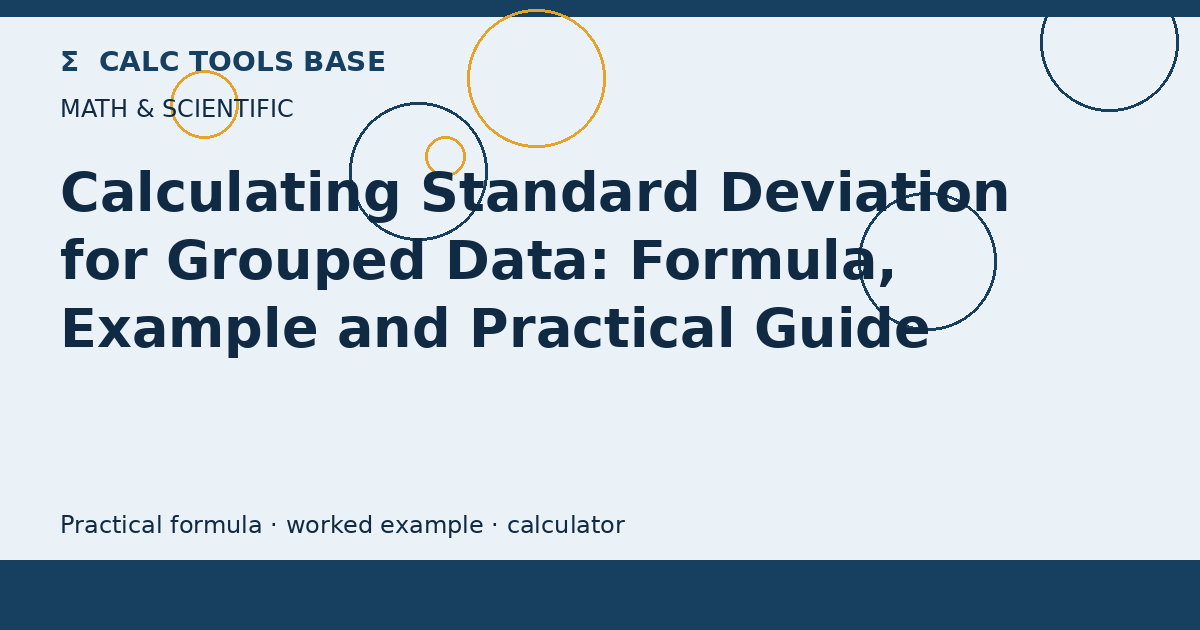 Calculating Standard Deviation For Grouped Data