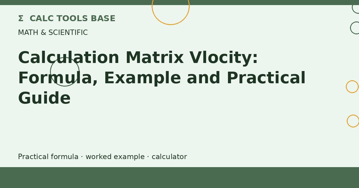 Calculation Matrix Vlocity