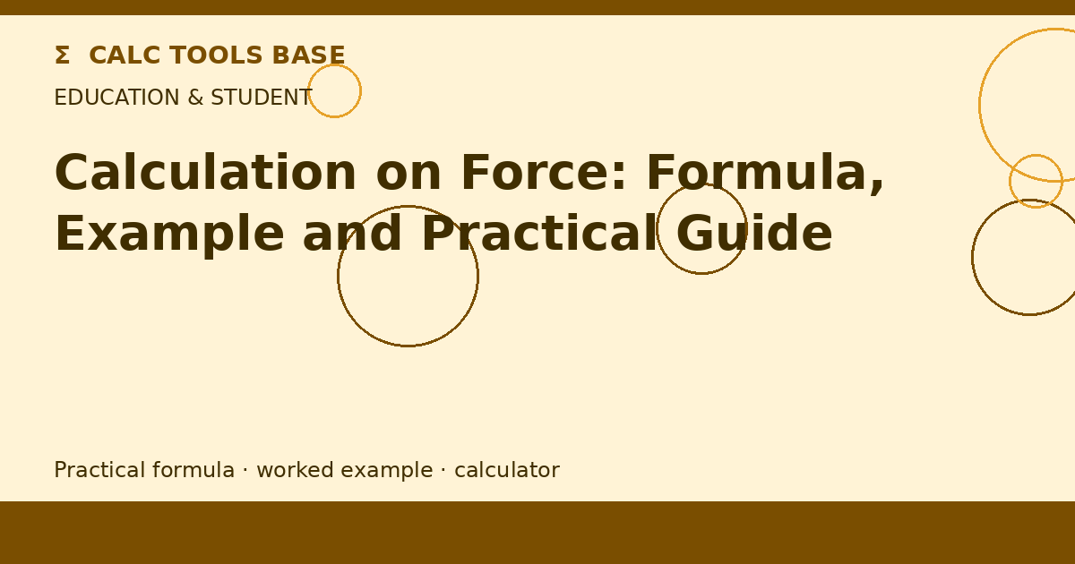 Calculation On Force