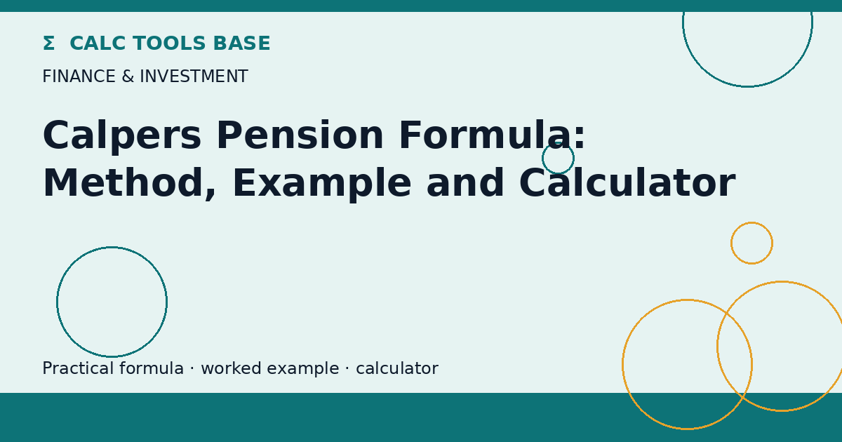 Calpers Pension Formula