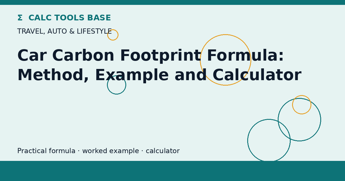 Car Carbon Footprint Formula