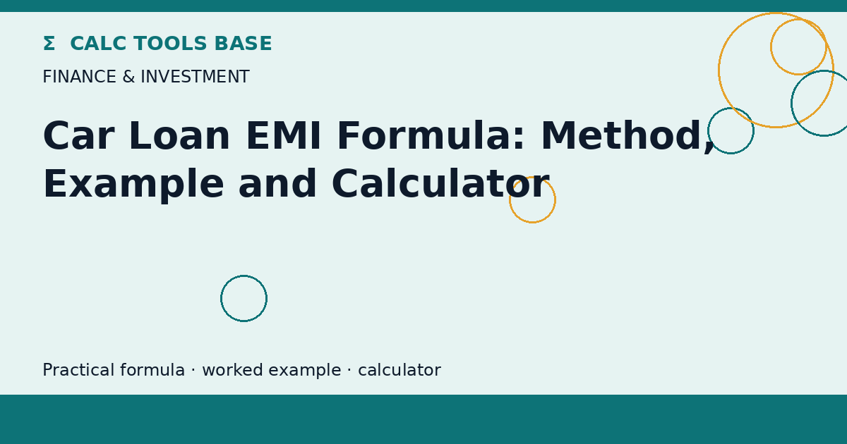 Car Loan EMI Formula