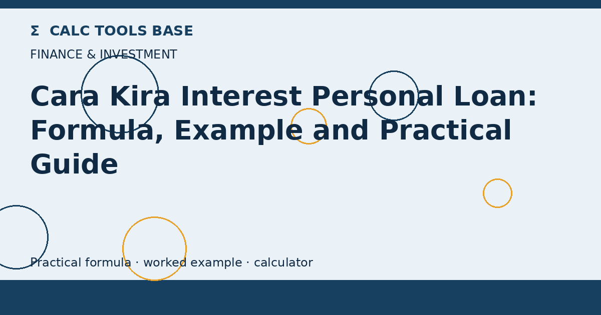 Cara Kira Interest Personal Loan