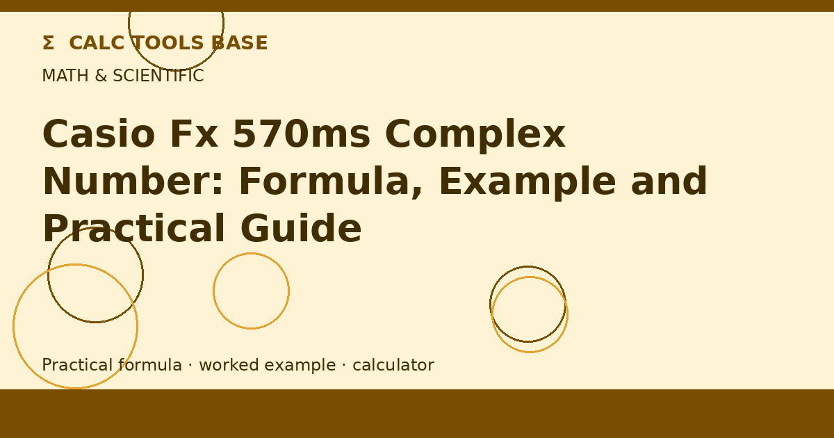 Casio Fx 570ms Complex Number