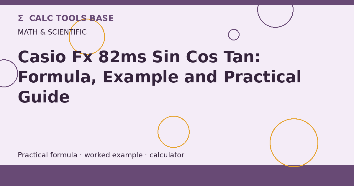 Casio Fx 82ms Sin Cos Tan