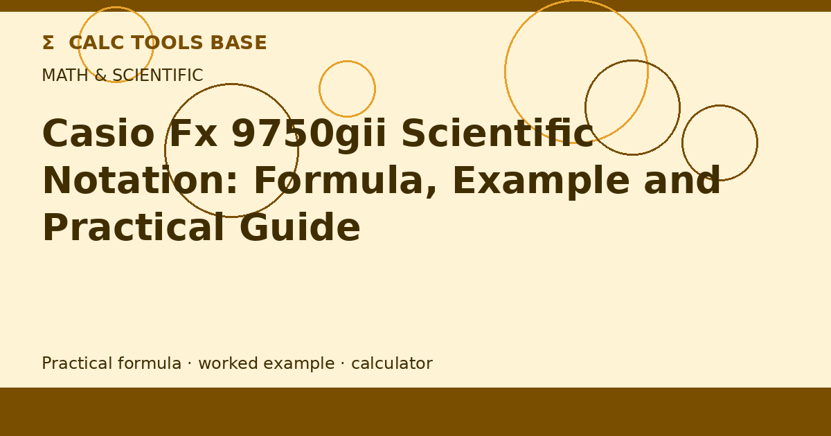 Casio Fx 9750gii Scientific Notation