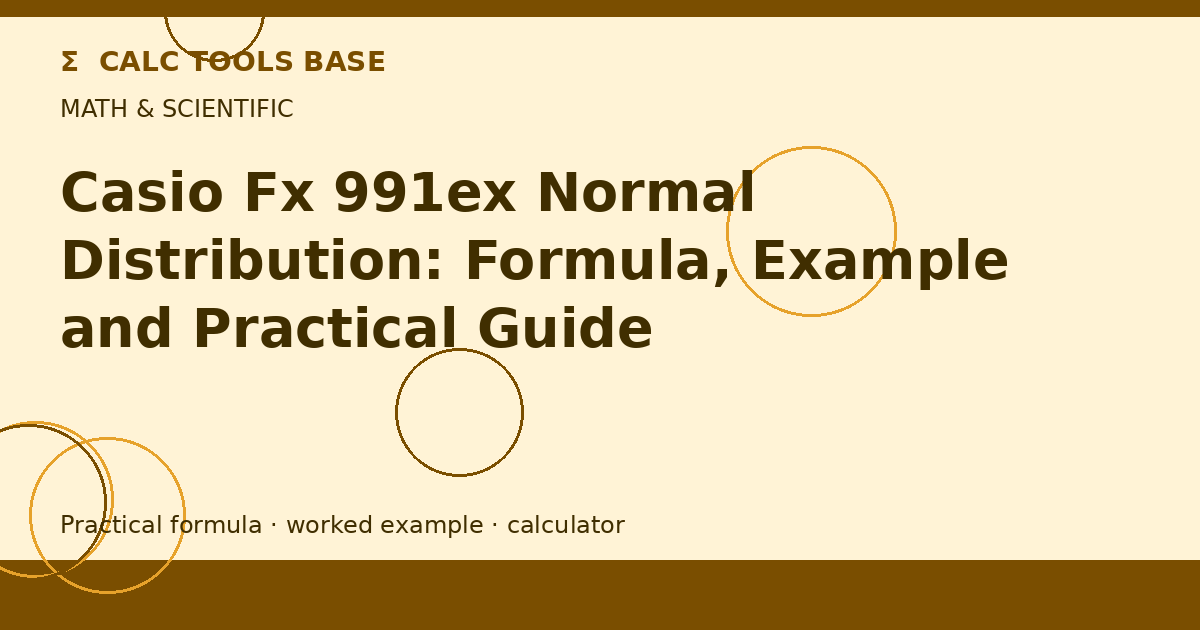 Casio Fx 991ex Normal Distribution