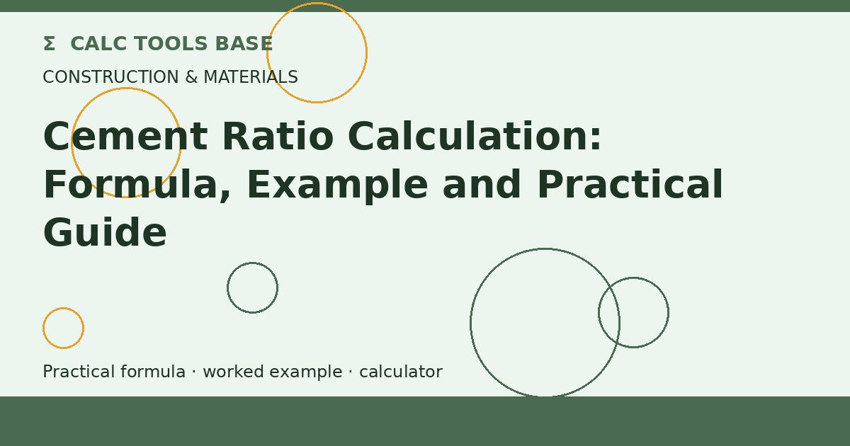 Cement Ratio Calculation