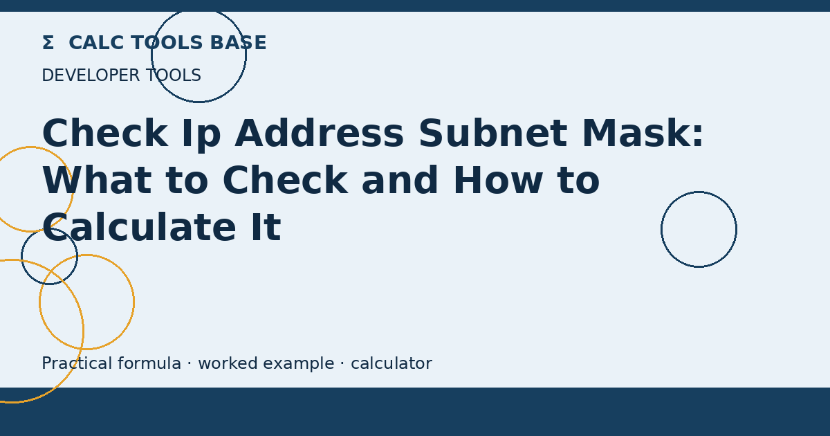 Check Ip Address Subnet Mask
