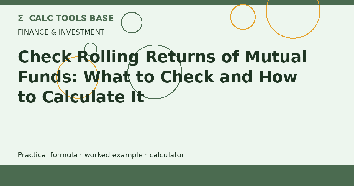 Check Rolling Returns Of Mutual Funds