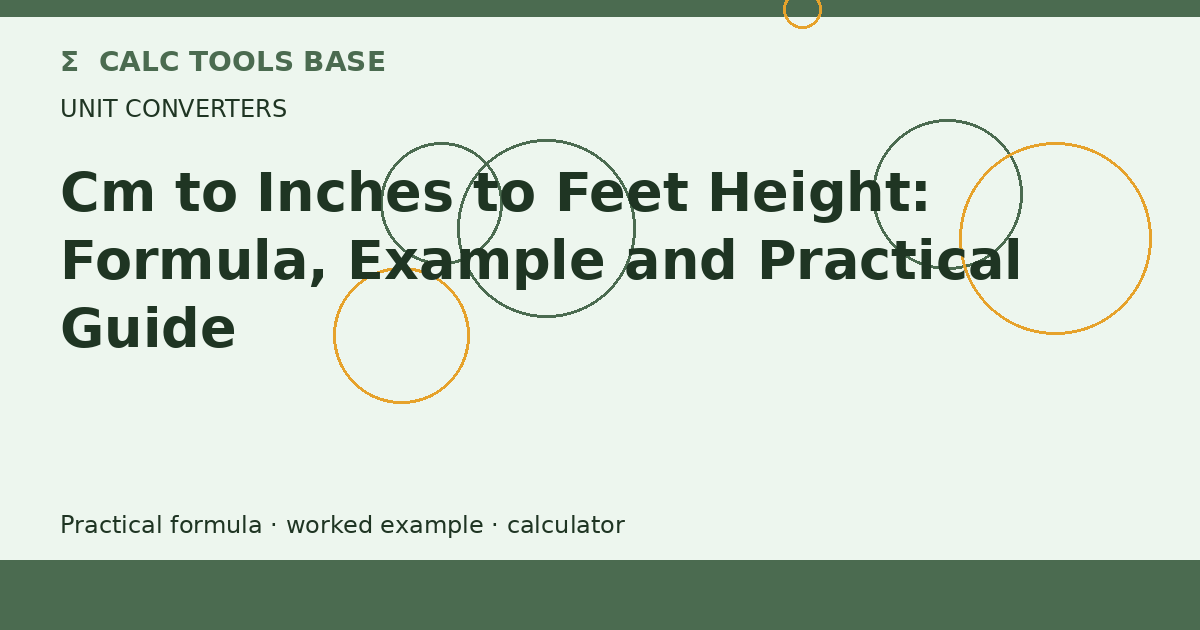 Cm To Inches To Feet Height