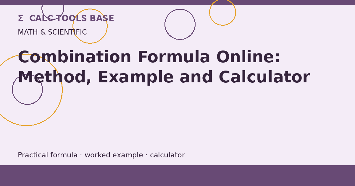 Combination Formula Online