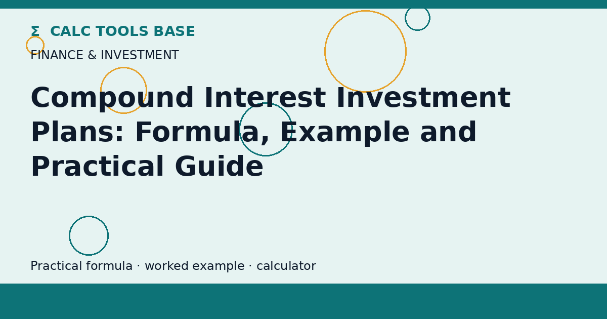 Compound Interest Investment Plans
