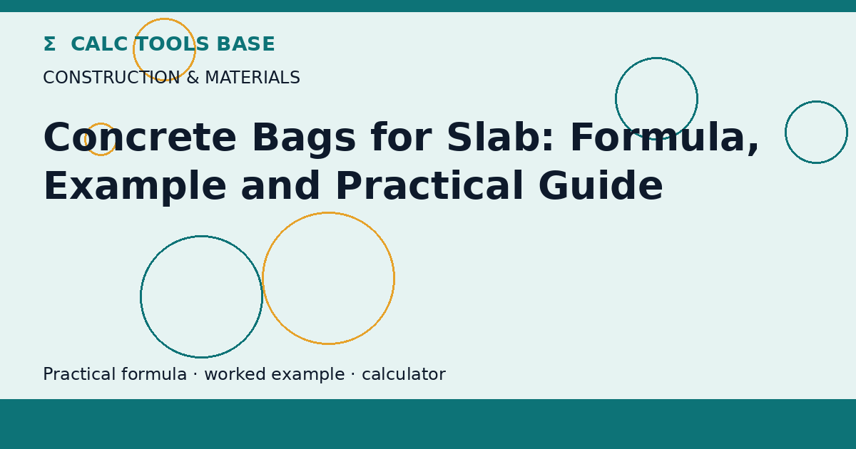 Concrete Bags For Slab