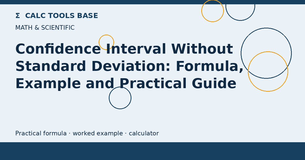 Confidence Interval Without Standard Deviation